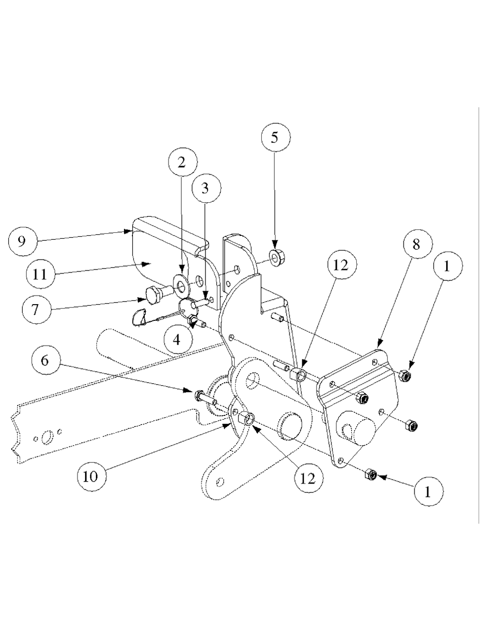 Foot Pedal Deck Lift Assembly Diagram and Parts List for M48-HN 53BB5E6V750-20-HP-OHV Cub Cadet Lawn Tractor
